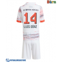 Fotballdrakt Barn Bayern Munich Luis Diaz #14 Bortedraktsett 2025-26 Kortermet (+ Korte bukser)